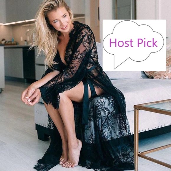 Black Boho Beach Dress Bikini Cover-up/Sarong swim cover up Resort Robe - Picture 3 of 8